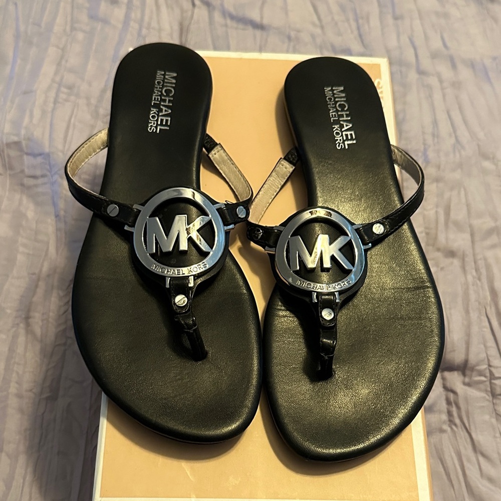 Michael Kors Black Logo Sandals